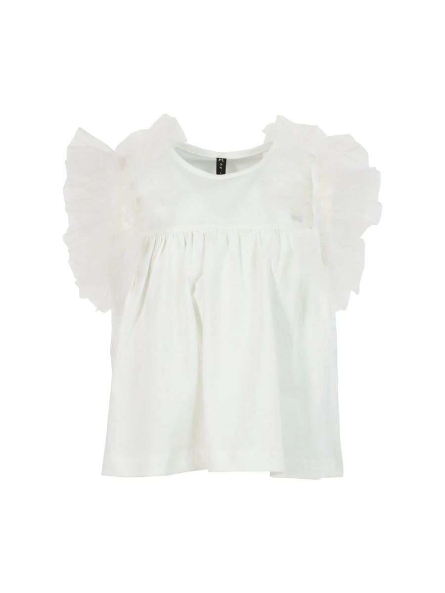 T-shirt bianca con tulle