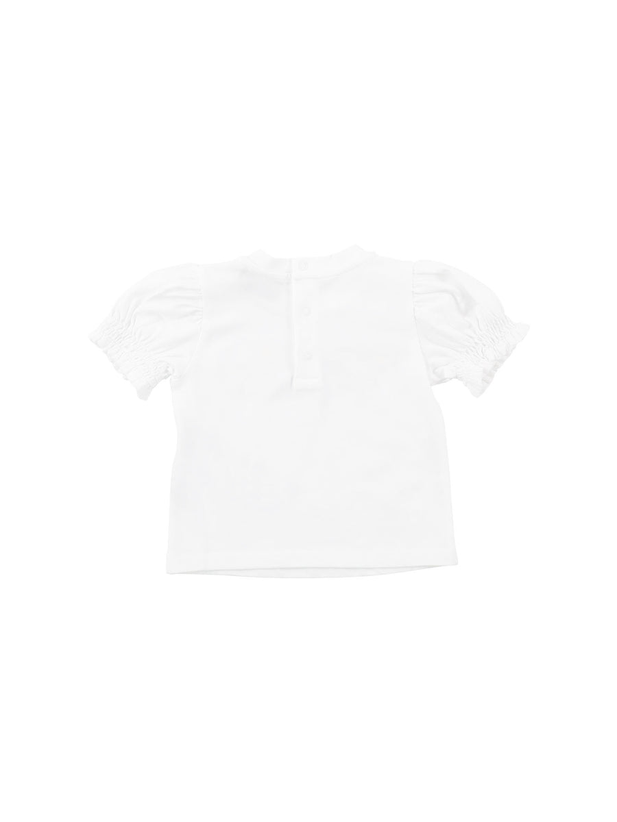 T-shirt bianca con manica a palloncino
