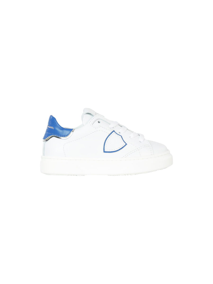 Sneakers temple veau bianca e blu