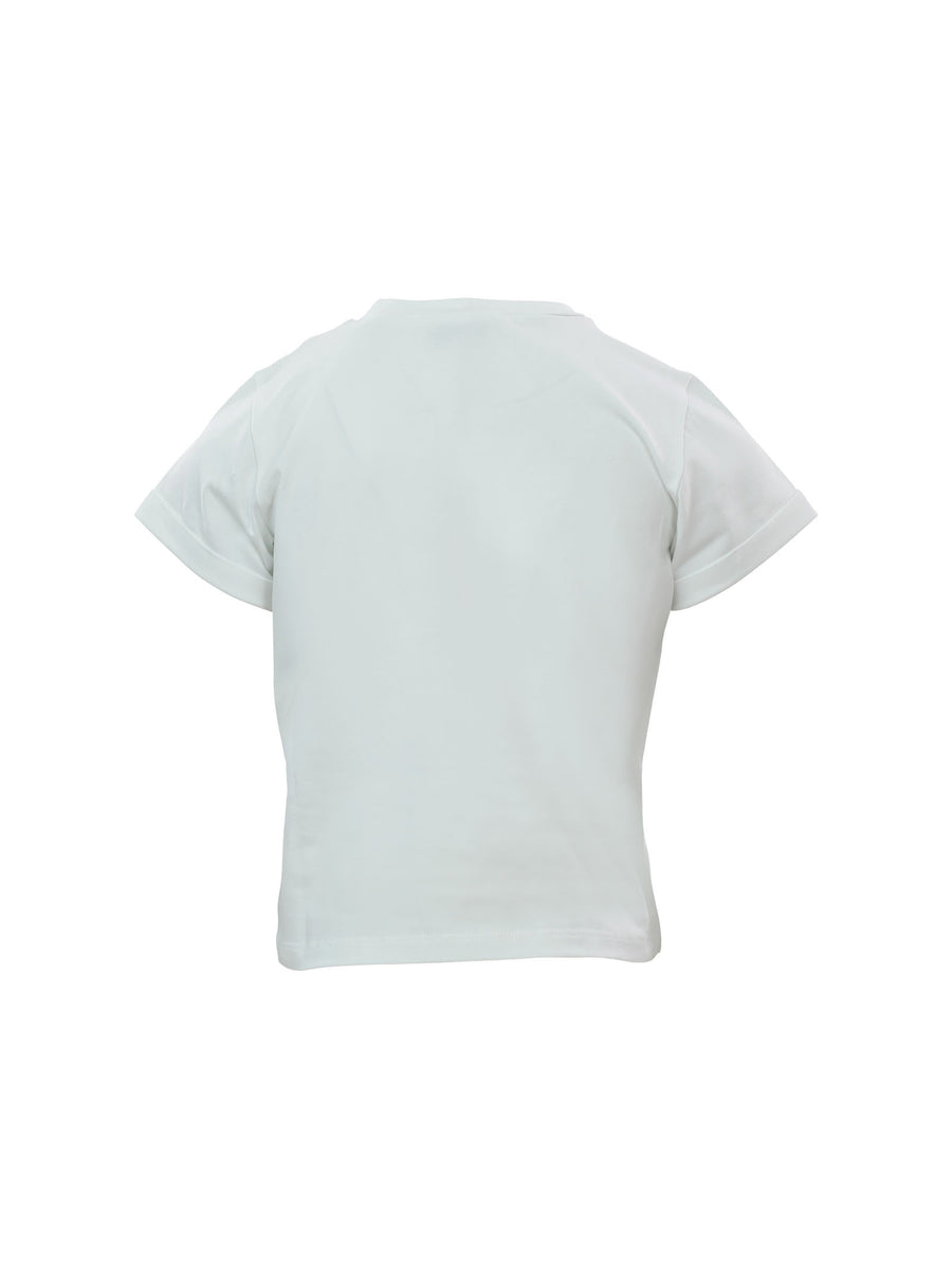 T-shirt bianca stampata brush
