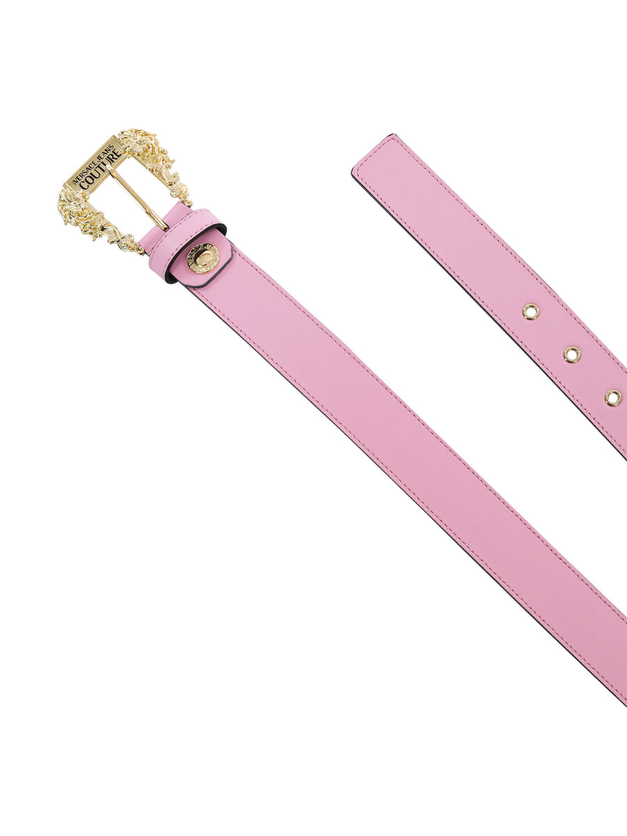 Cintura rosa in ecopelle con fibbia baroque