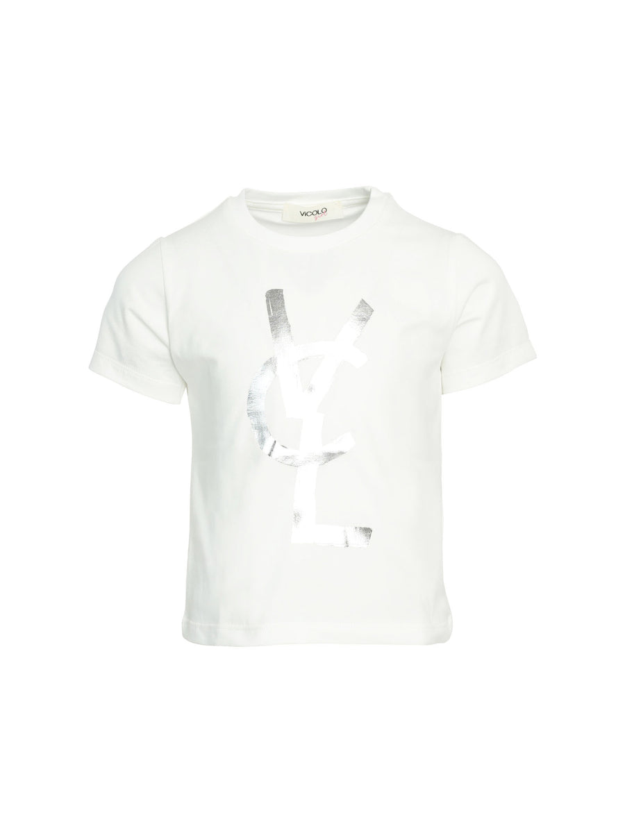 T-shirt bianca stampa VCL