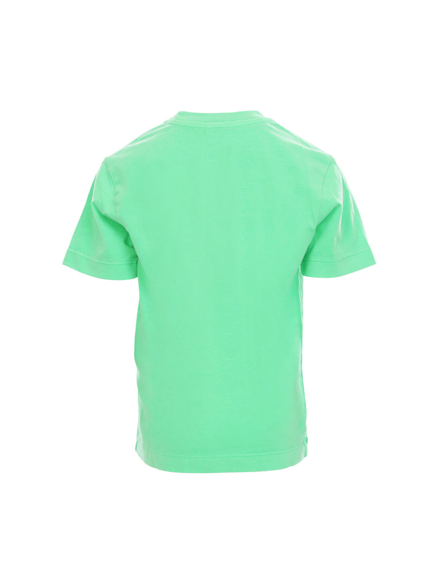 T-shirt verde menta con maxi stampa frontale nera