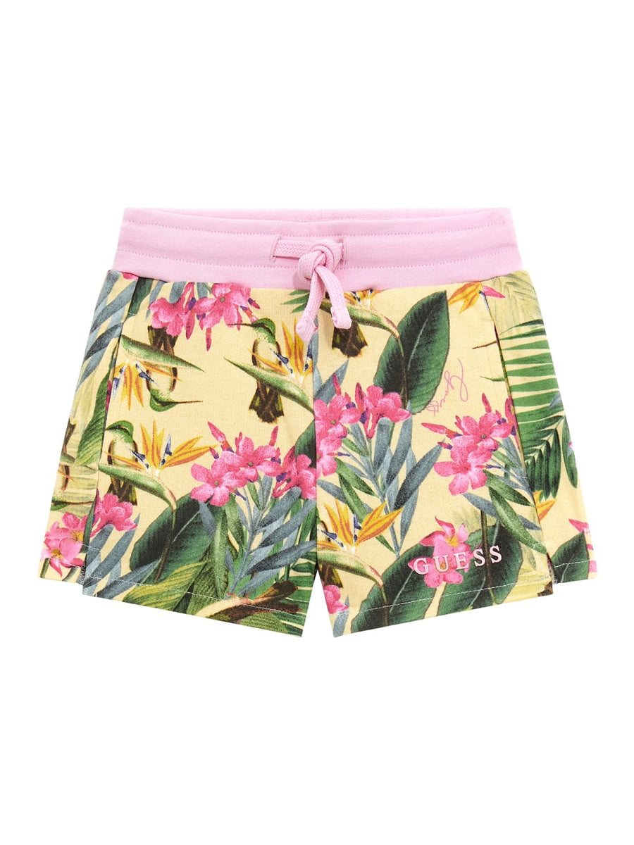 Shorts giallo fantasia tropicale