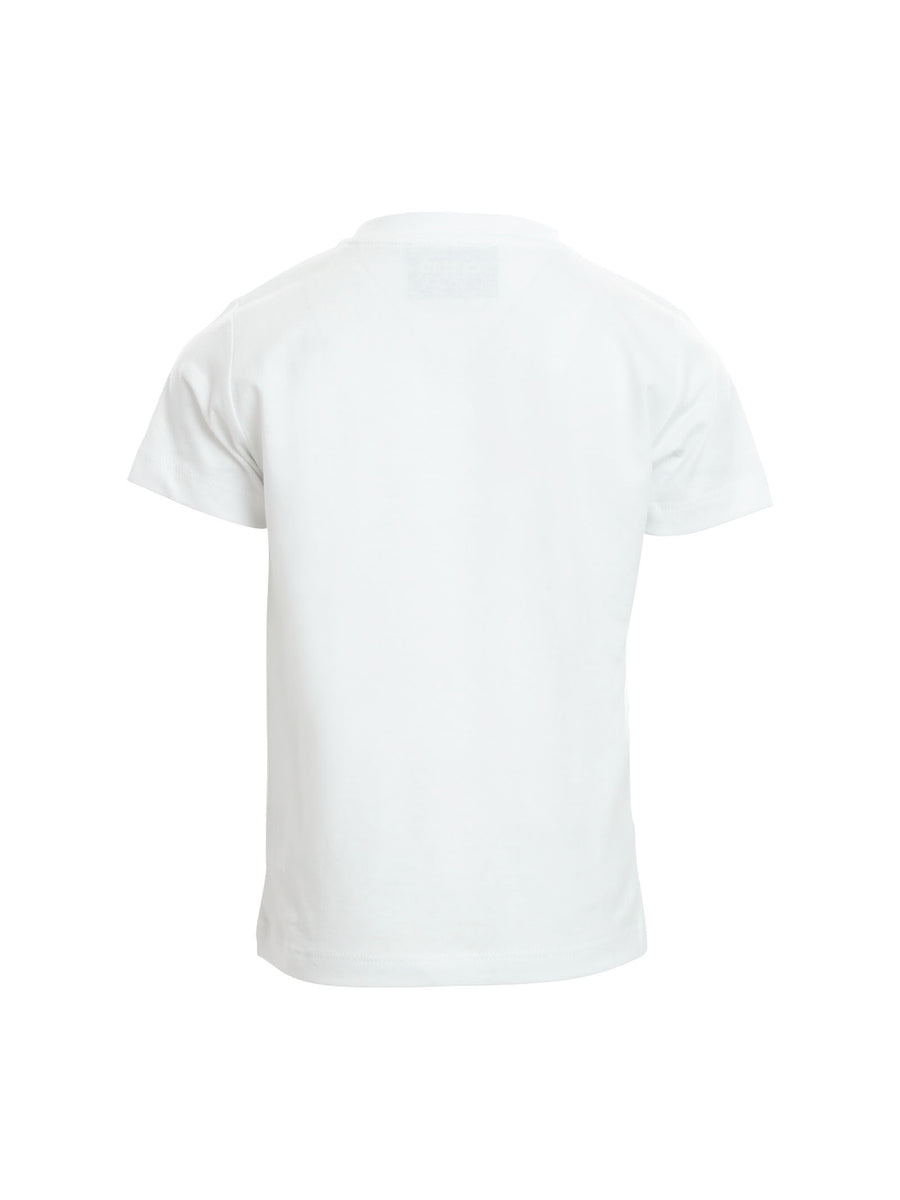 T-shirt bianca con maxi stampa nera sul fronte