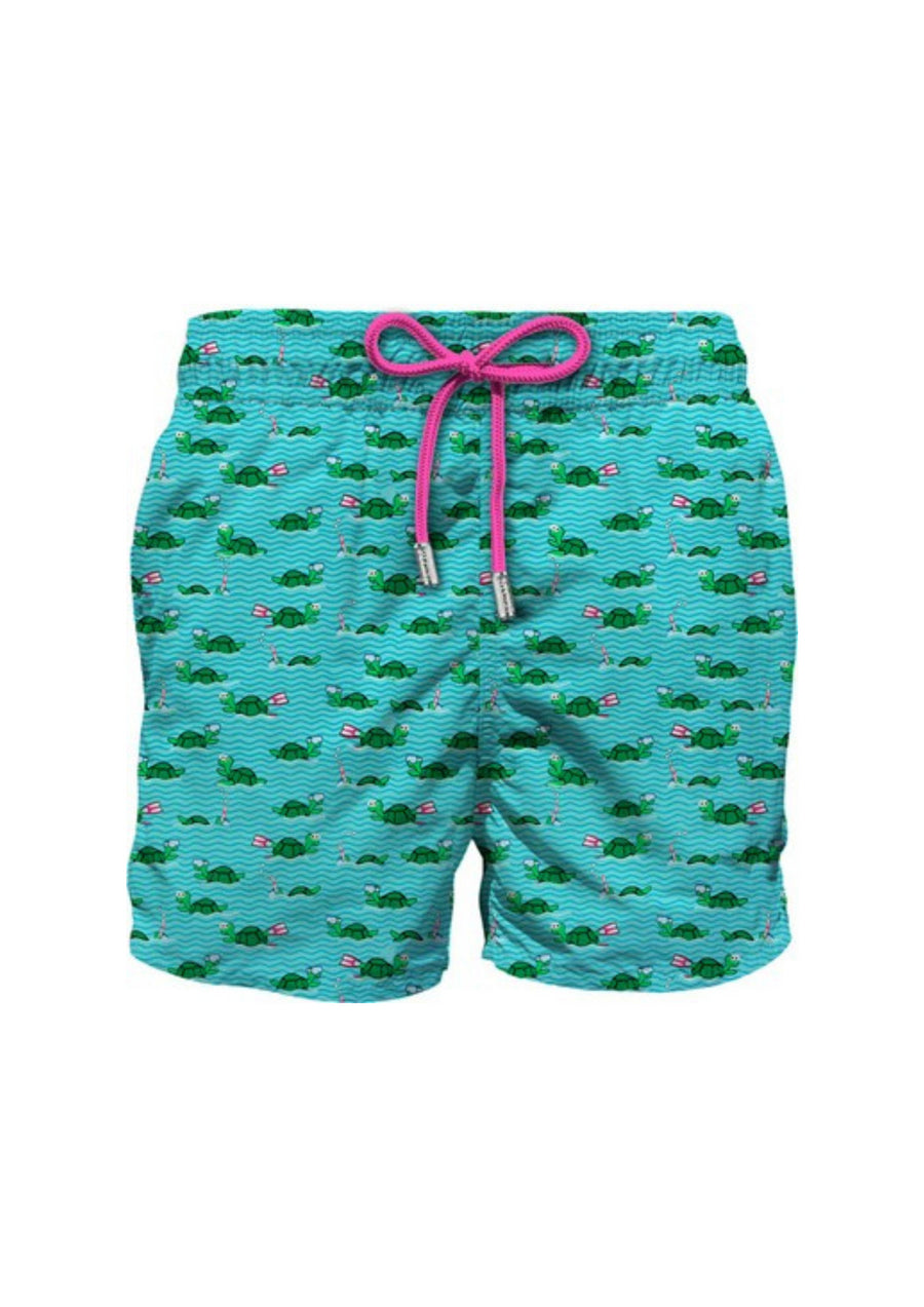 Costume shorts azzurro fantasia Swimmer Turtle
