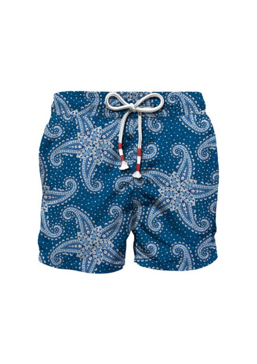 Costume shorts blu con fantasia Paisley Star