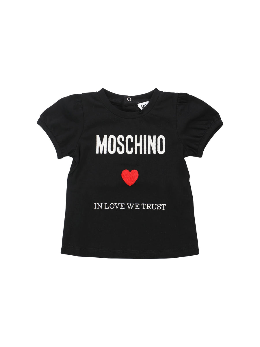 T-shirt nera In love we trust